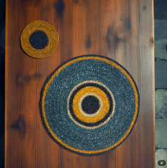 Set of 4 Seagrass Placemats | Pompadour & Midnight Blue|  British Colour Standard