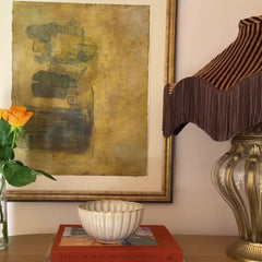 Daisy Striped Velvet Lampshade | Black & Brown | Tinker & Tallulah