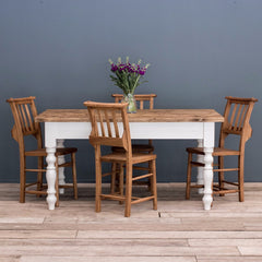 6ft (180cm) Farmhouse Kitchen Table with Turned Legs