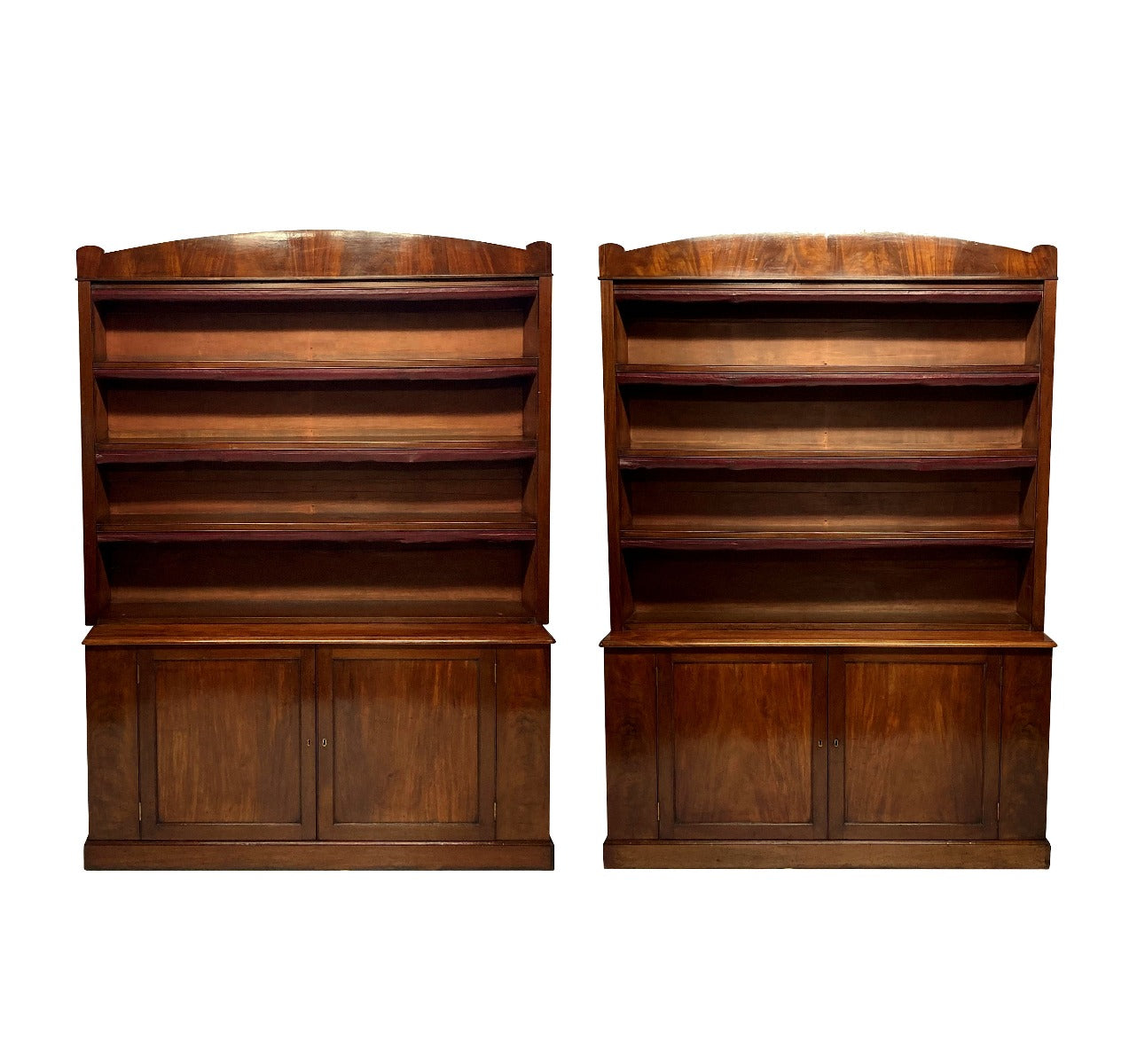 A Pair of Large English Mahogany Antique Bookcases