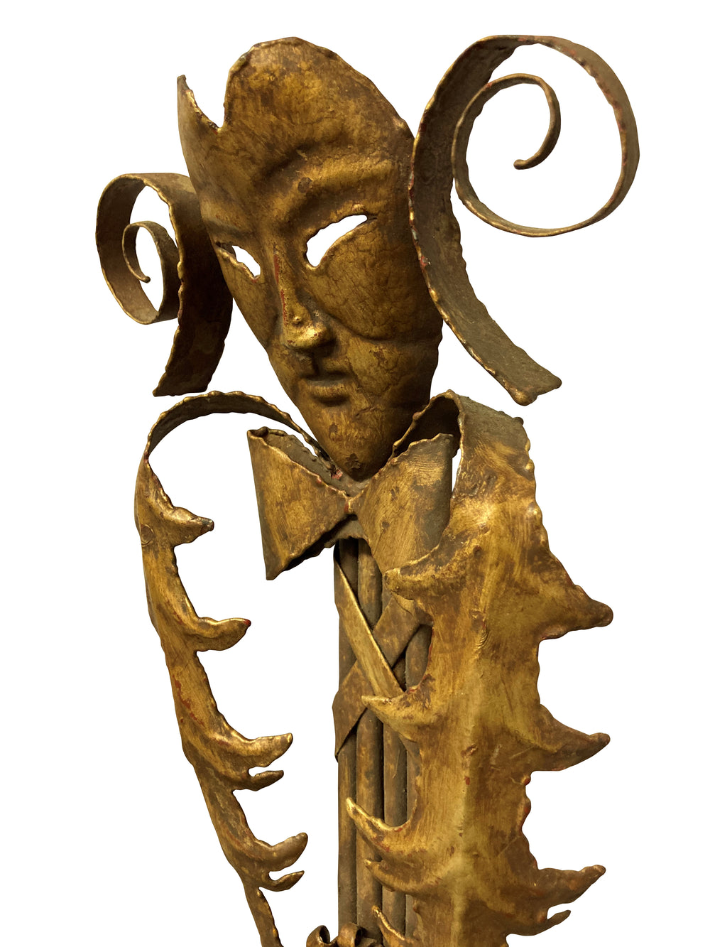 Unique Pair of Venetian Gilt Metal Wall Lights 