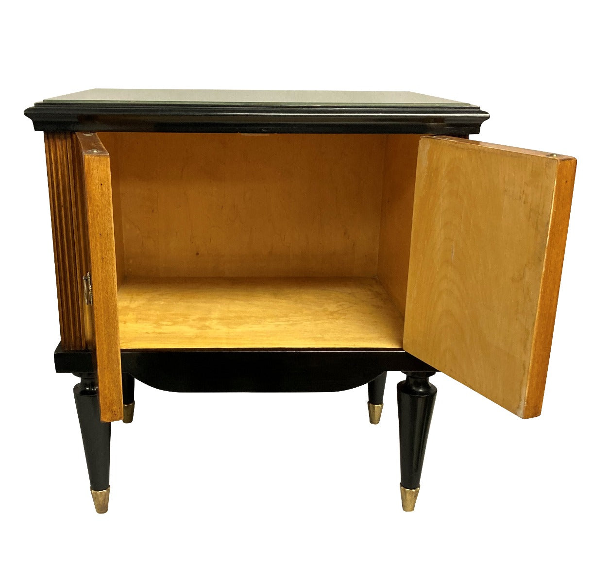 A Pair Of Mid-Century Night Stands/ Bedside Tables with Ebonised Detailing