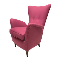 Pair of Pink Italian Mid-Century Armchairs by Melachiore Bega 