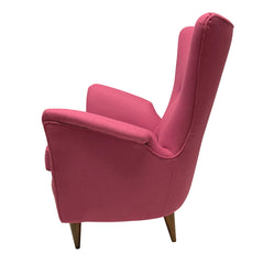 Pair of Pink Italian Mid-Century Armchairs by Melachiore Bega 