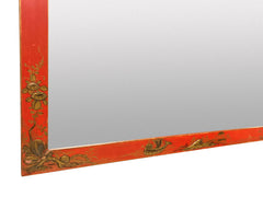 Pair of English Scarlet Japanned Mirrors 