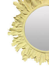 French 1970s Sunburst Mirror in Yellow Fibreglass