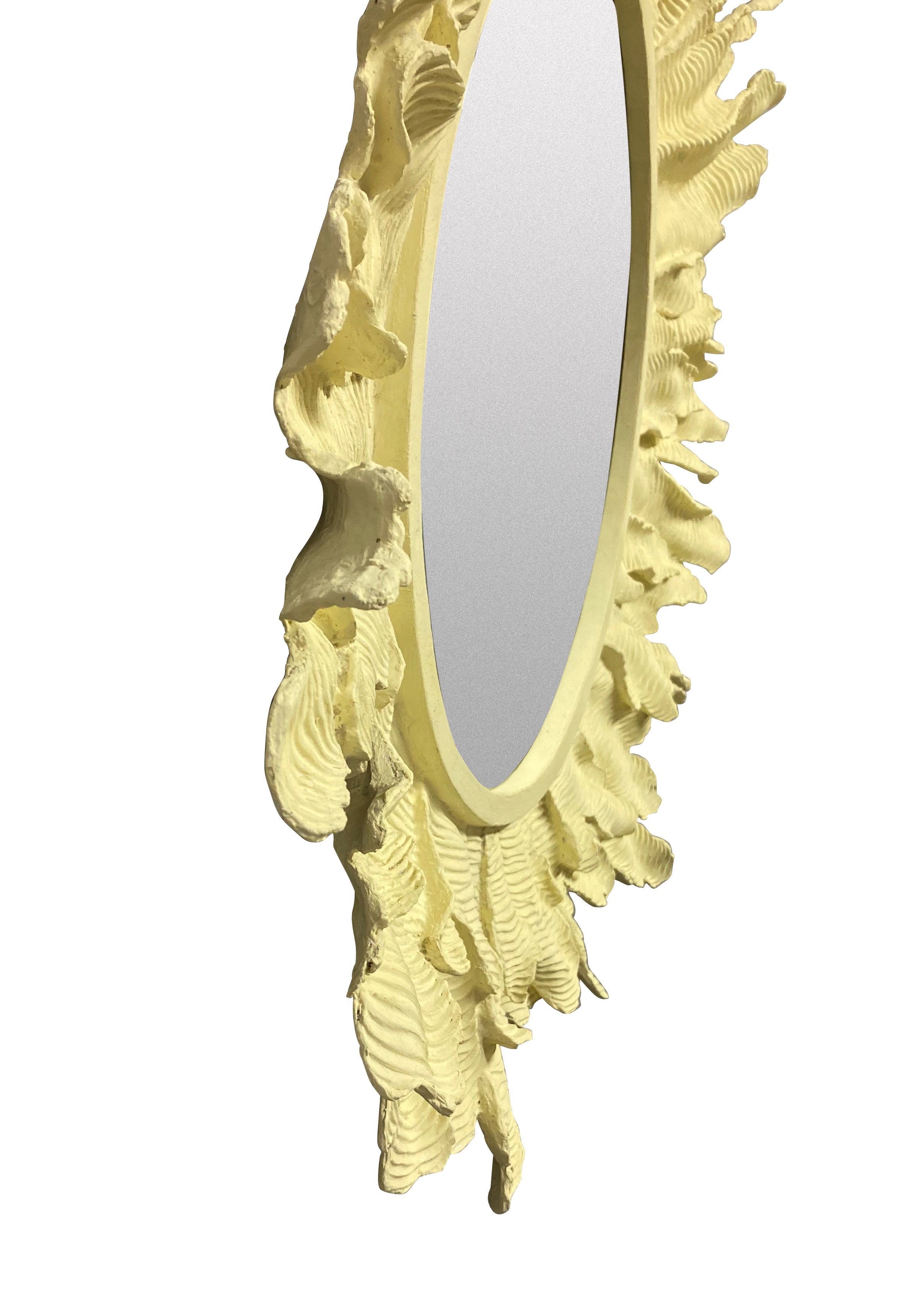 French 1970s Sunburst Mirror in Yellow Fibreglass
