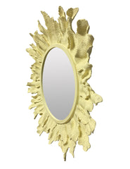 French 1970s Sunburst Mirror in Yellow Fibreglass