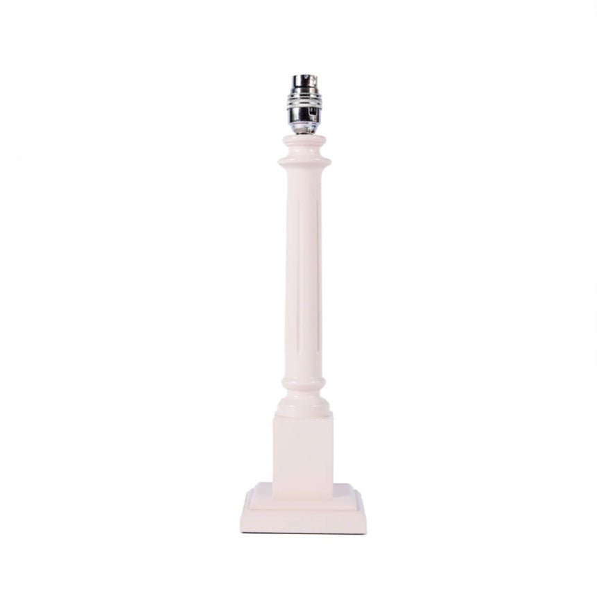 Wooden Column Lamp Base Wth High Gloss Lacquer Finish In Blush Pink | Kelling Home