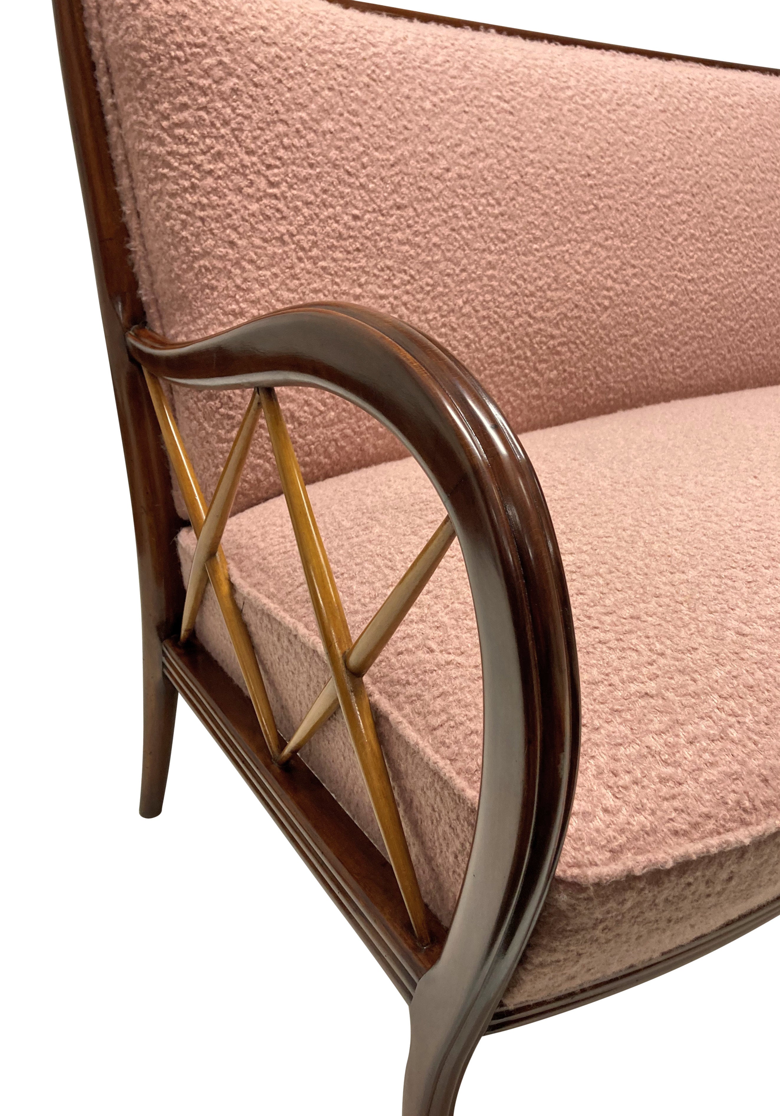 Three Seat Sofa in Pink by Paolo Buffa 