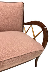 Three Seat Sofa in Pink by Paolo Buffa 