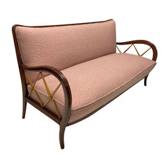 Three Seat Sofa in Pink by Paolo Buffa 