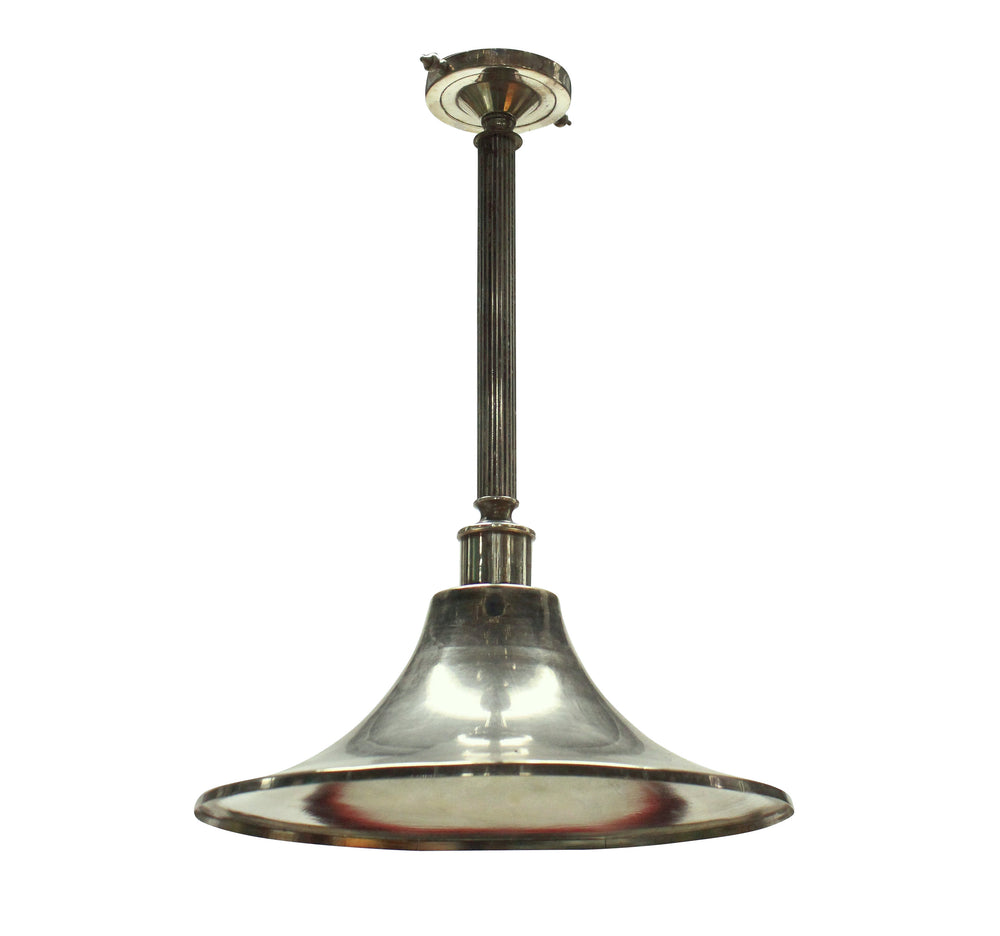 Pair of Mid-century Silver Plated Trumpet Hanging Lights 