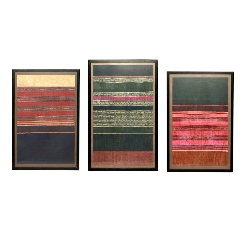 Set of Three Lanna Hand-Woven Textiles, Northern Thailand c.1950s