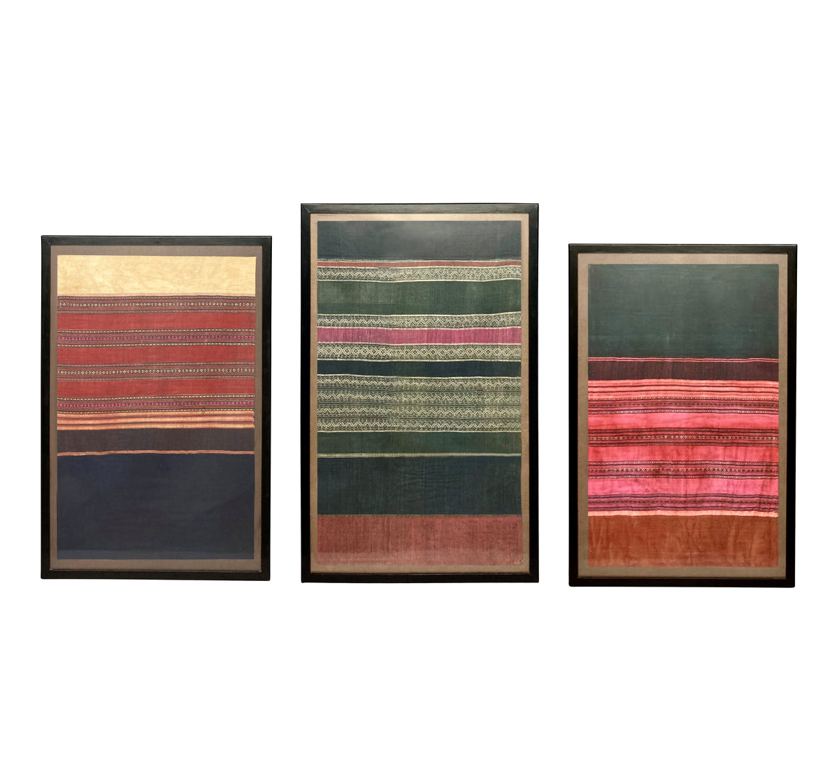 Set of Three Lanna Hand-Woven Textiles, Northern Thailand c.1950s