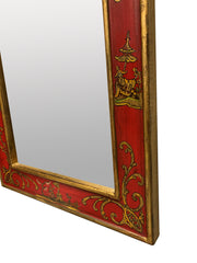 Striking Red Japanned Mirror 