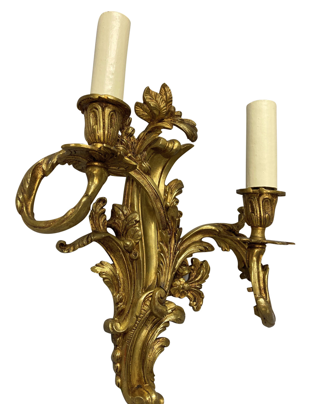 A Pair Of Louis XV Style Gilt Bronze Wall Sconces