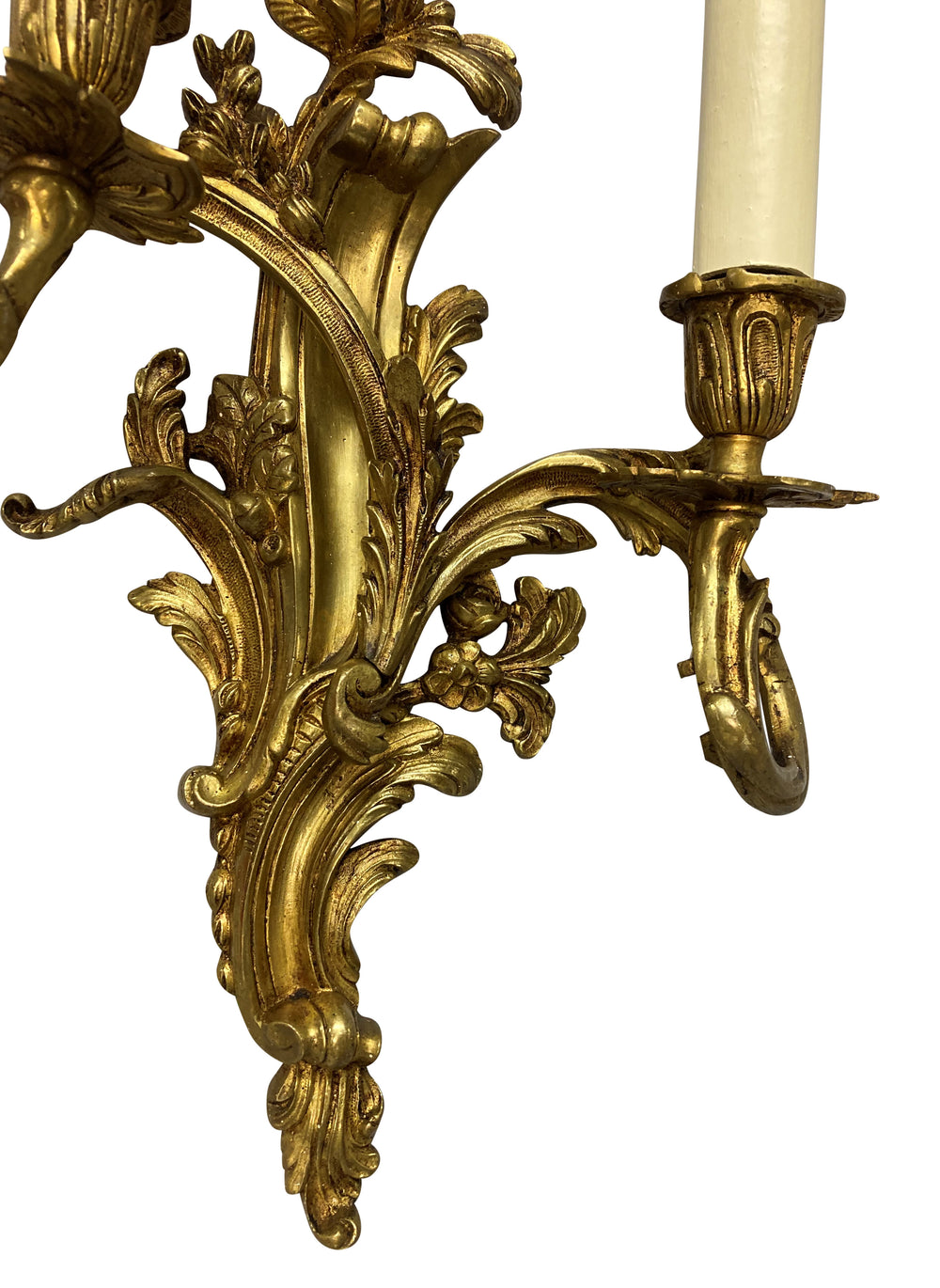 A Pair Of Louis XV Style Gilt Bronze Wall Sconces