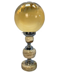 Pair of Antqiue Italian Onyx & Chrome Table Lamps 