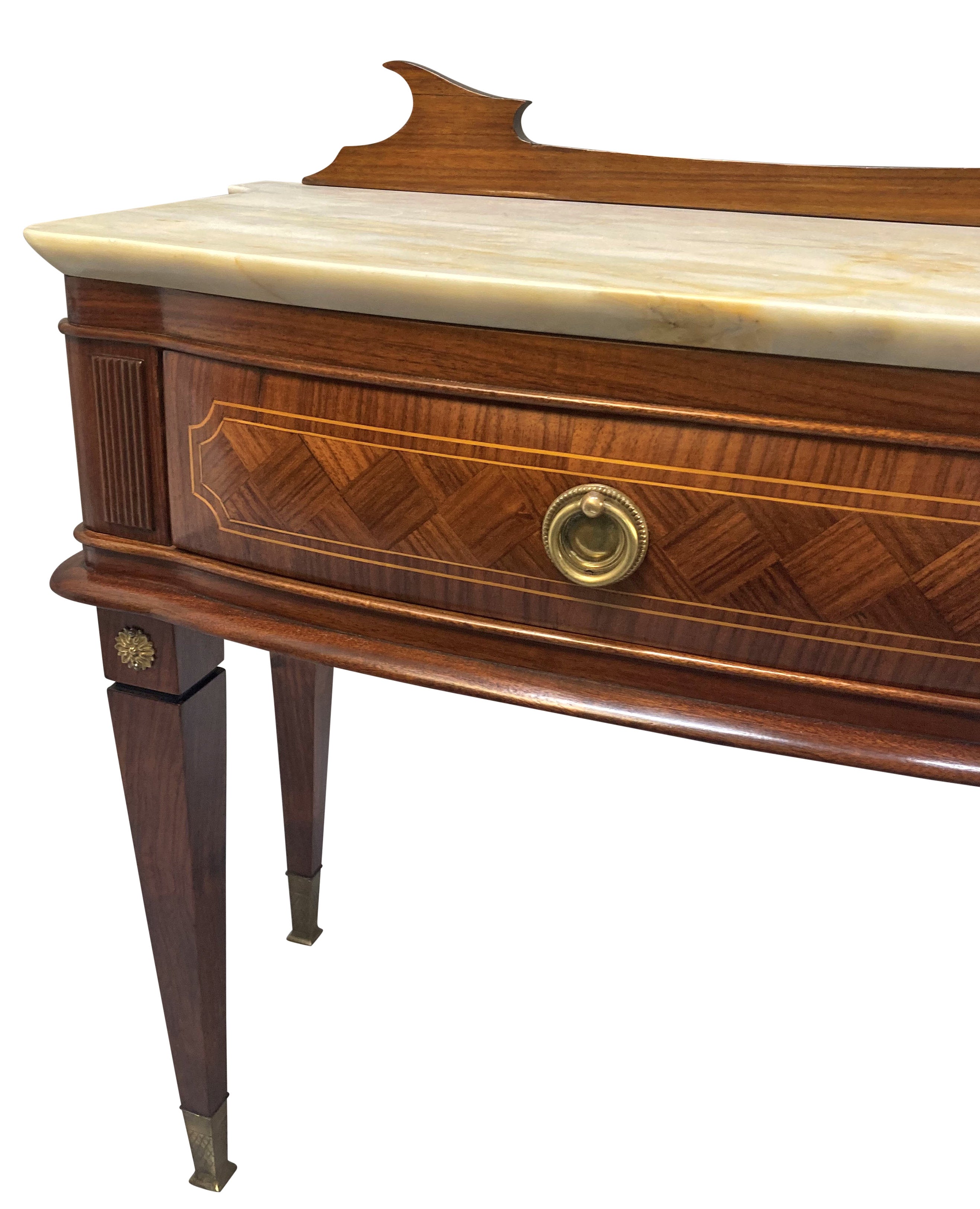 Pair of Paolo Buffa Night Stands with Marble Tops 