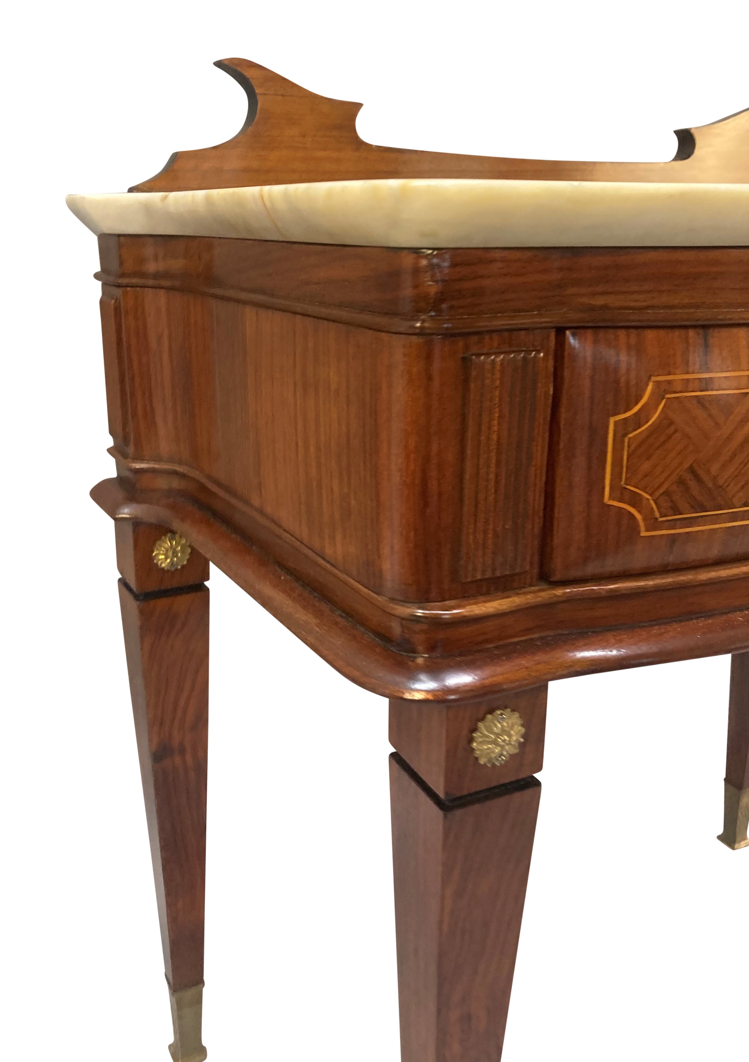 Pair of Paolo Buffa Night Stands with Marble Tops 