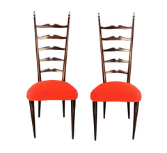 Pair of Paolo Buffa Ladder-Back Hall Chairs, 1940s Italian Design