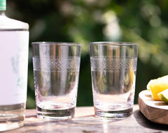 Set of 6 Crystal Tumblers with Band Design