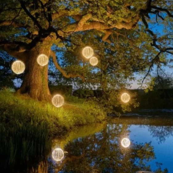 Solar LED Globe Pendant Garden Light