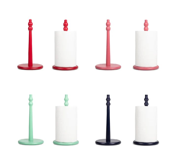 Wooden Kitchen Roll Holder in Opaline Green, British Colour Standard