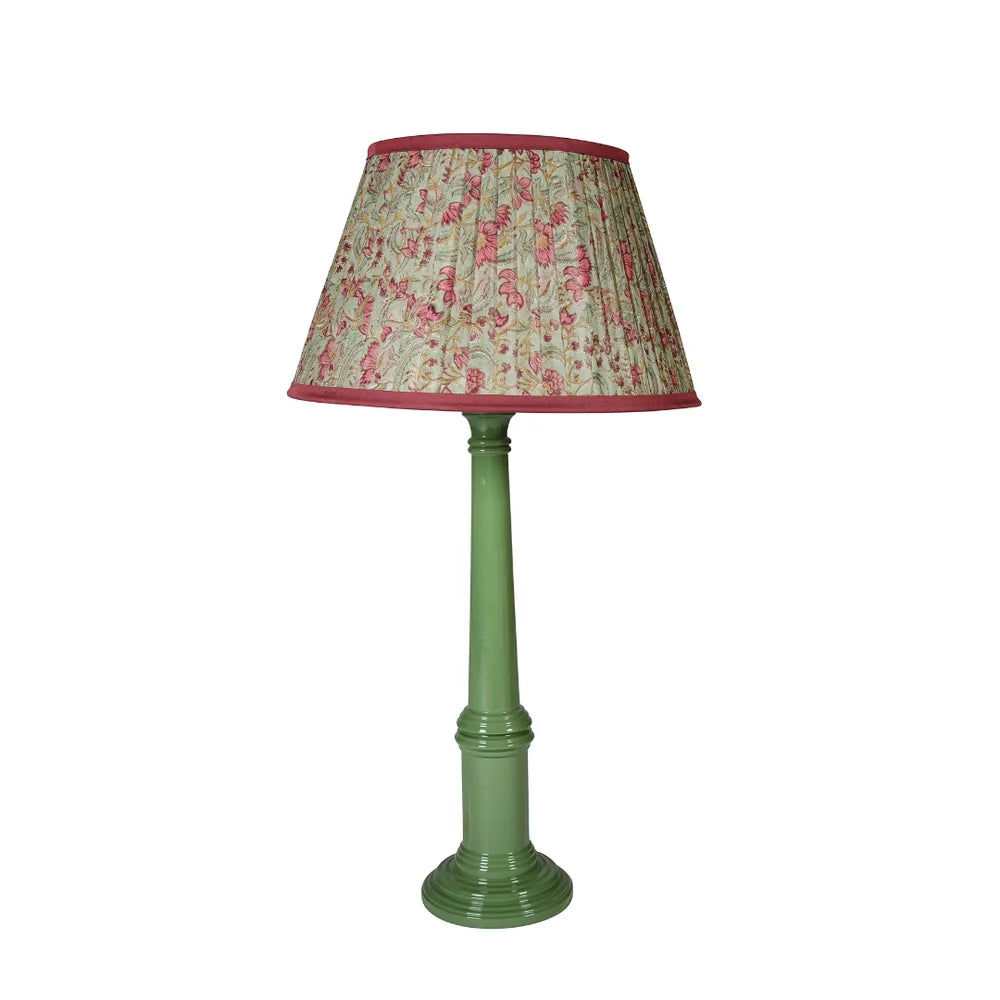Green and Pink Floral Gathered Empire Lampshade