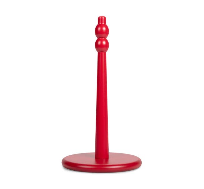 Wooden Kitchen Roll Holder in Chilli Red, British Colour Standard