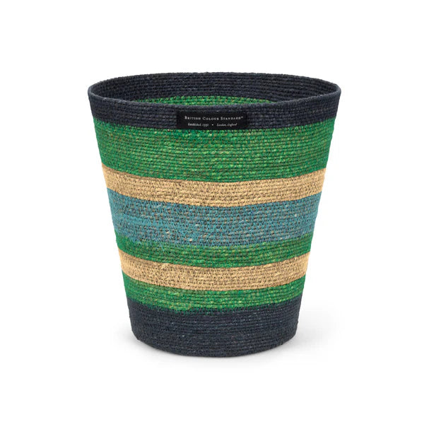 Seagrass Waste Paper Basket in Beryl & Midnight | British Colour Standard