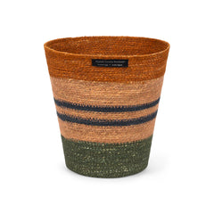 Seagrass Waste Paper Basket in Olive & Old Rose | British Colour Standard