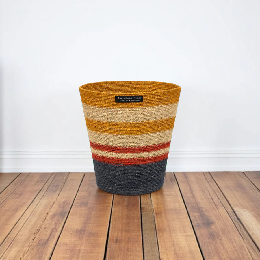 Seagrass Waste Paper Basket in Tuscan & Guardsman | British Colour Standard