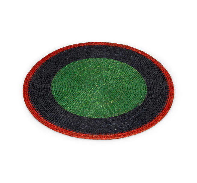 Set of 4 Seagrass Placemats | Midnight Blue / Beryl Green |  British Colour Standard