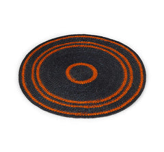 Set of 4 Seagrass Placemats | Midnight Blue & Rust |  British Colour Standard