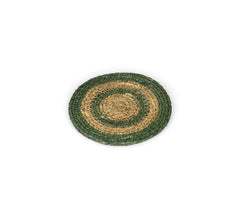 Set of 4 Seagrass Coasters | Olive Green & Natural | British Colour Standard