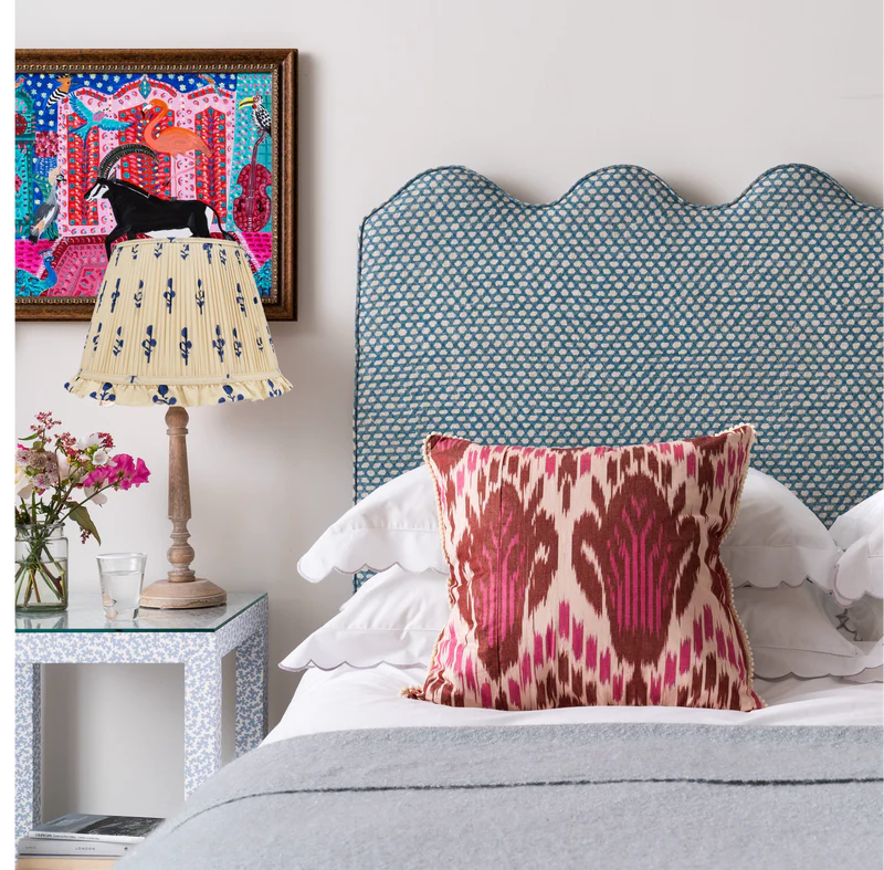 Blue Rose Lampshade with Frill | Rosana Lonsdale