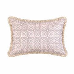 Alotablots Lumbar Cushion  Blush Pink with Cream Fringe | Kelling Home