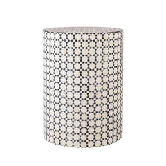 Bone Inlay Side Table Black & Ivory | Kelling Home