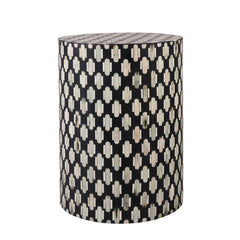 Bone Inlay Side Table Black & Ivory | Kelling Home