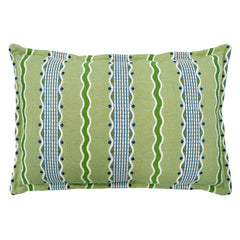 Hermia Brook | Green & Blue Striped Cushion | Linwood 