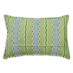 Hermia Brook | Green & Blue Striped Cushion | Linwood 