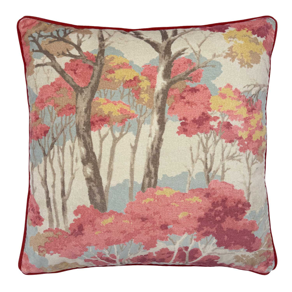 Aboreal Forest | Pink & Blue Velvet Cushion | Linwood