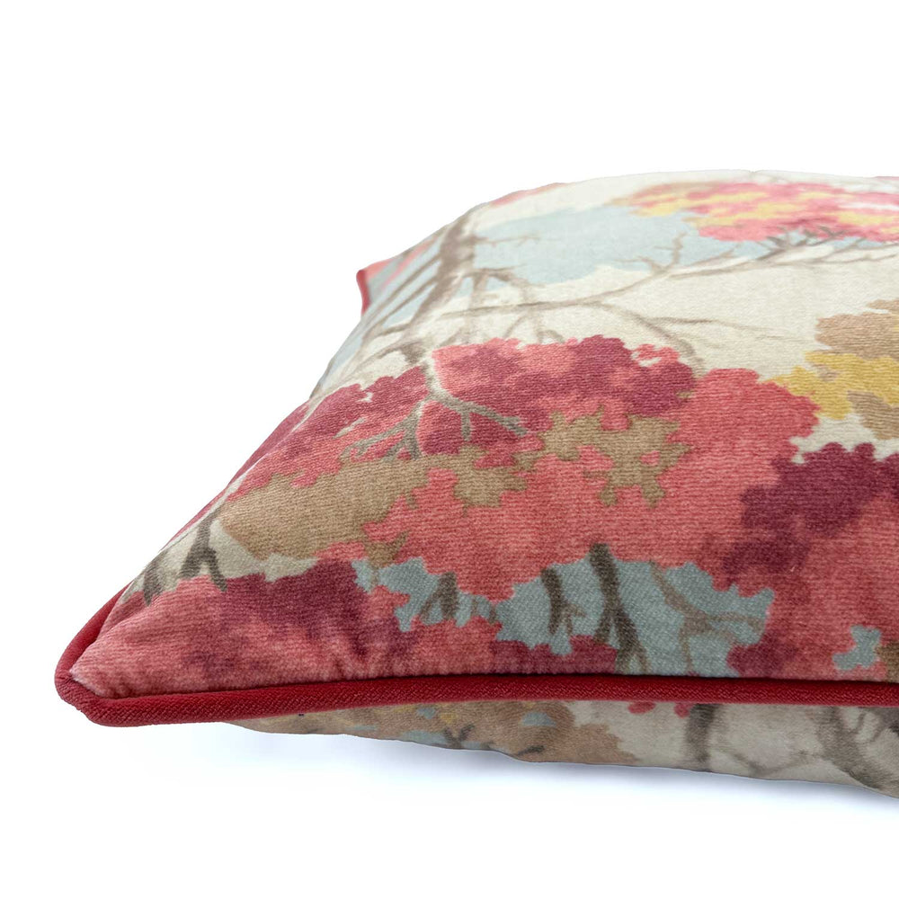 Aboreal Forest | Pink & Blue Velvet Cushion | Linwood