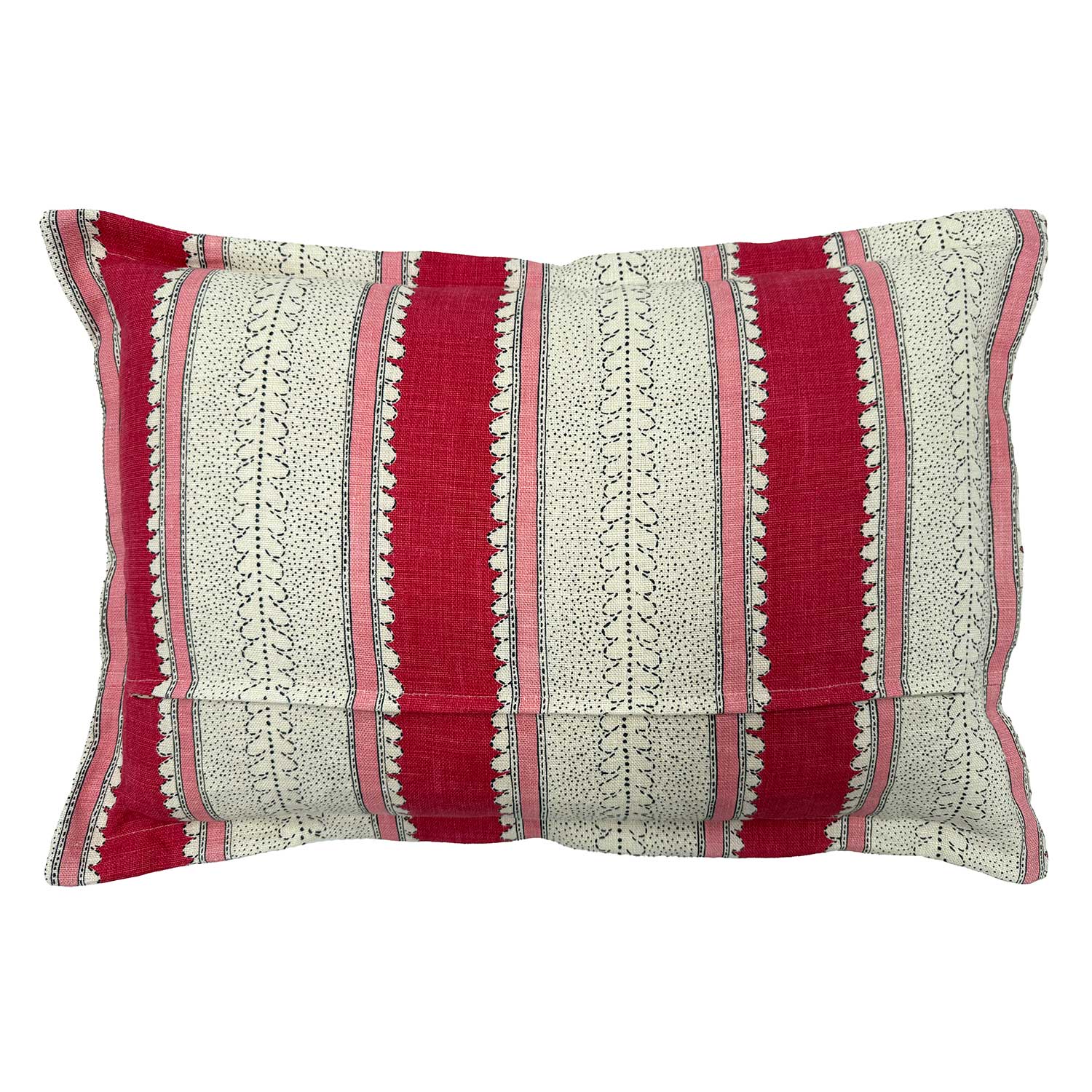Dimity Dragonfly | Pink & Red Striped Cushion | Linwood
