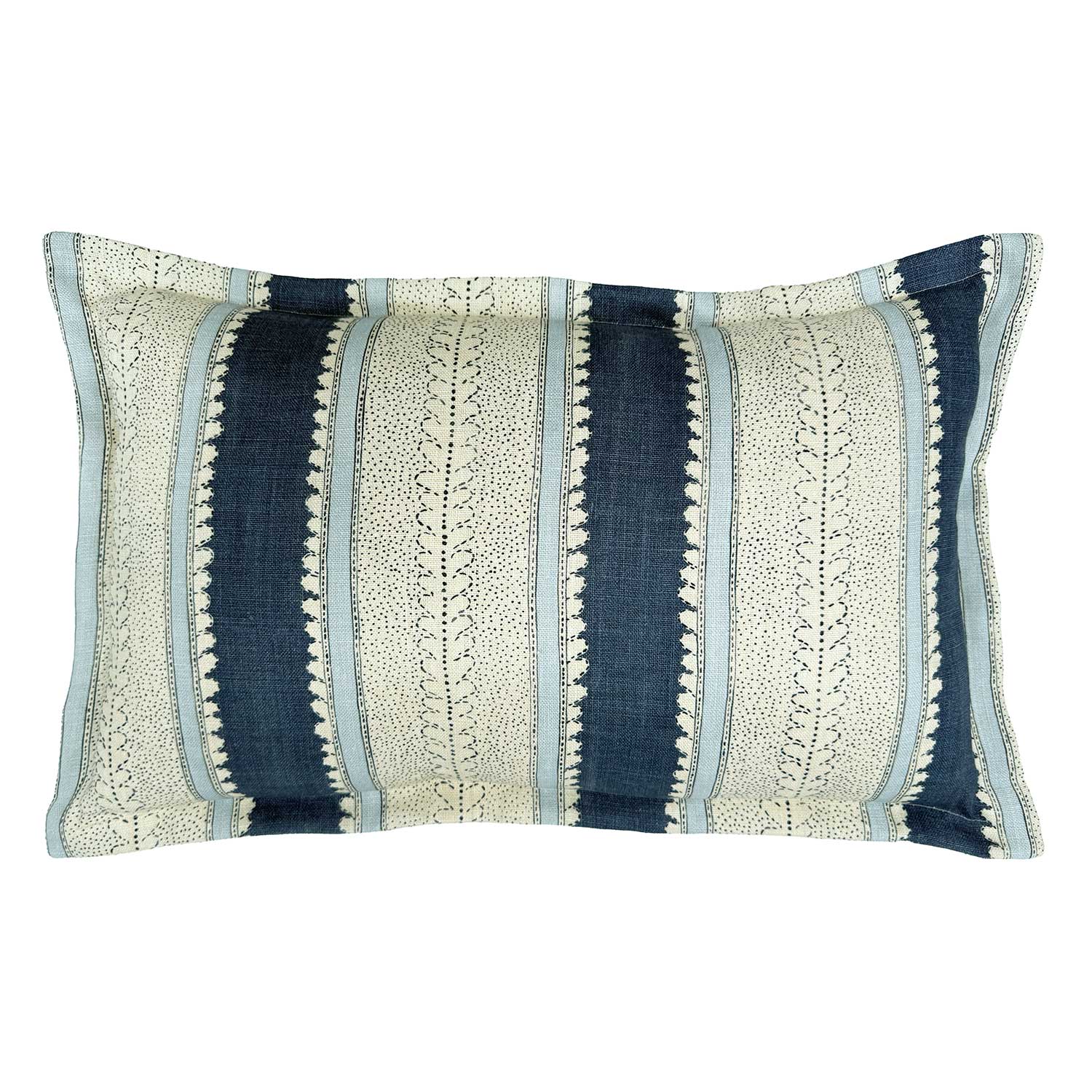 Dimity Indigo | Dark & Soft Blue Striped Cushion | Linwood