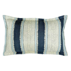 Dimity Indigo | Dark & Soft Blue Striped Cushion | Linwood