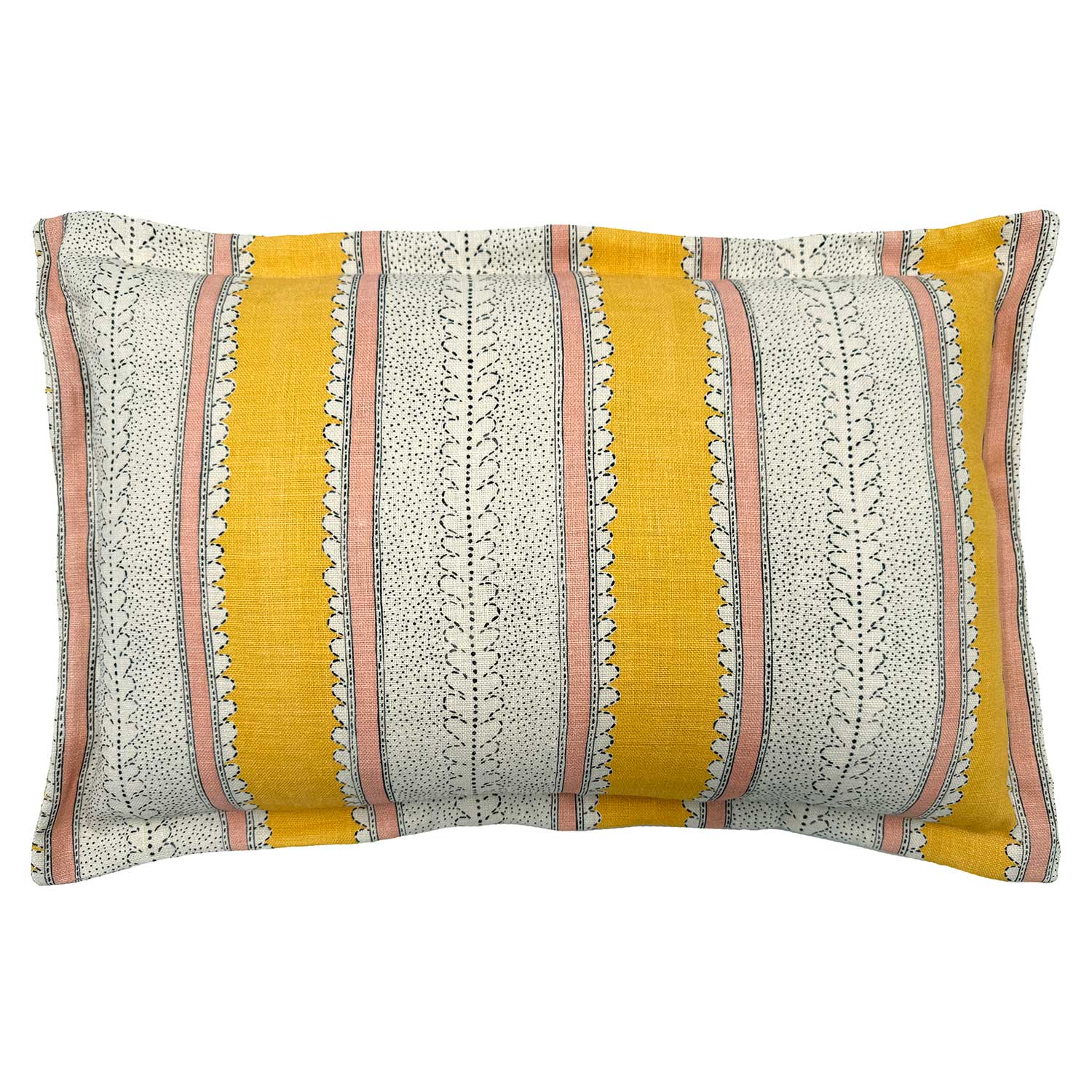 Dimity Mango | Yellow & Peach Cushion | Linwood