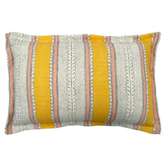 Dimity Mango | Yellow & Peach Cushion | Linwood